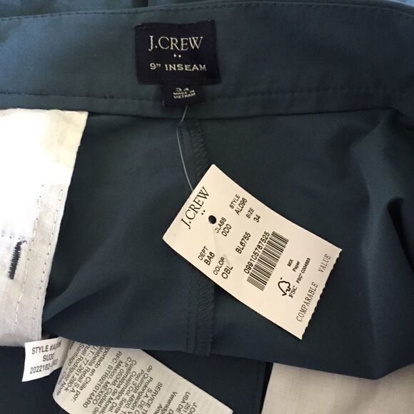 NWT J Crew Flat Front Tech Shorts Ocean Blue Mens Sz 34 W - Picture 4 of 4